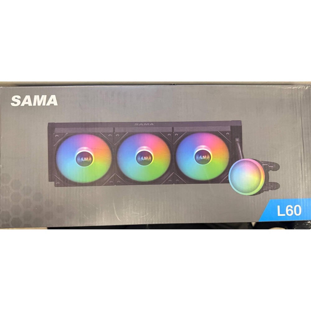 SAMA L60 BK 360mm AIO Liquid CPU Cooler ARGB Triple 120mm PWM Fans Black